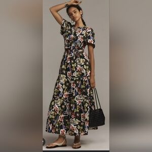 by Anthropologie Floral Maxi Somerset Maxi Dress, Size XL